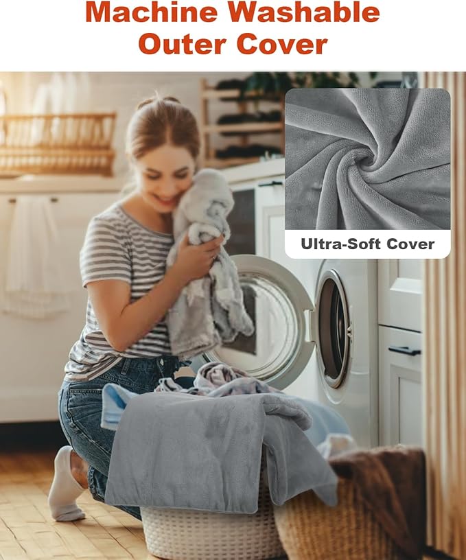 Pet Heating Pad for Cat Dog,Extremely Waterproof Heated Cat Bed Outdoor&Indoor,Adjustable Heated Dog Blanket Mat with 6 Temperature&5 Timers Set,Pet Heater Warmer(Grey,M-17.7" Lx17.7 W)