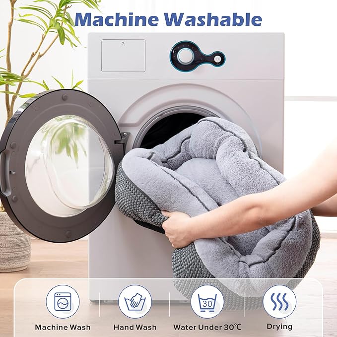 INVENHO Large Dog Beds Large Sized Dog Washable, Orthopedic Warming Soft Sleeping Puppy Bed Durable Pet Bed with Anti-Slip Bottom L(35"x25"x10")