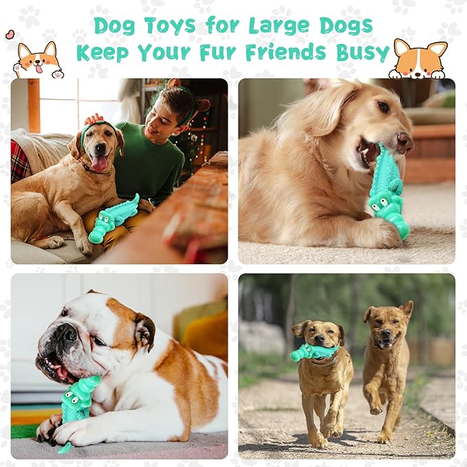 Large Dog Chew Toys for Aggressive Chewers: Almost Indestructible Dog Toy to Keep Them Busy & Reduce Boredom-Gift Toys for Small Medium, Large Breed