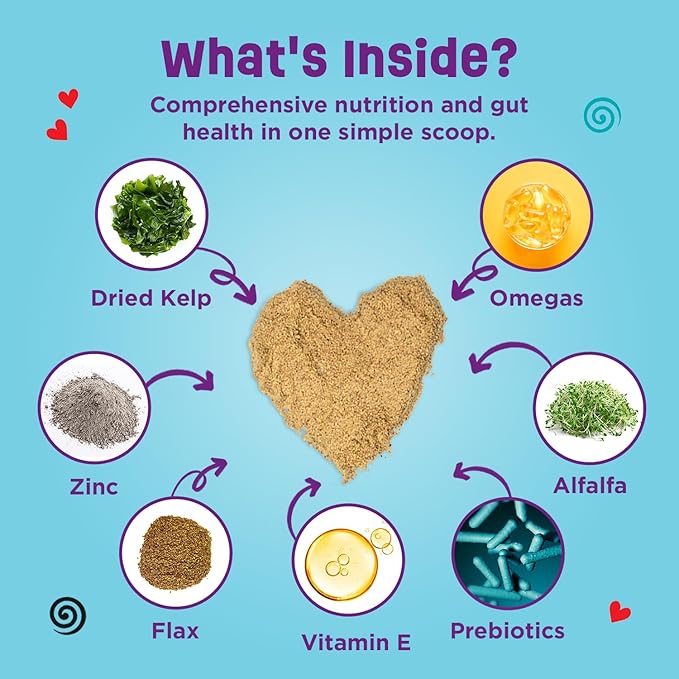 Dinovite 3 in 1 Probiotic for Medium Dogs, Skin & Coat, Digestive Health & Joint Relief, Dog Food Toppers, Immune Support, Allergy Relief & Itch Relief Skin Care, 30 Servings (18-45lb)