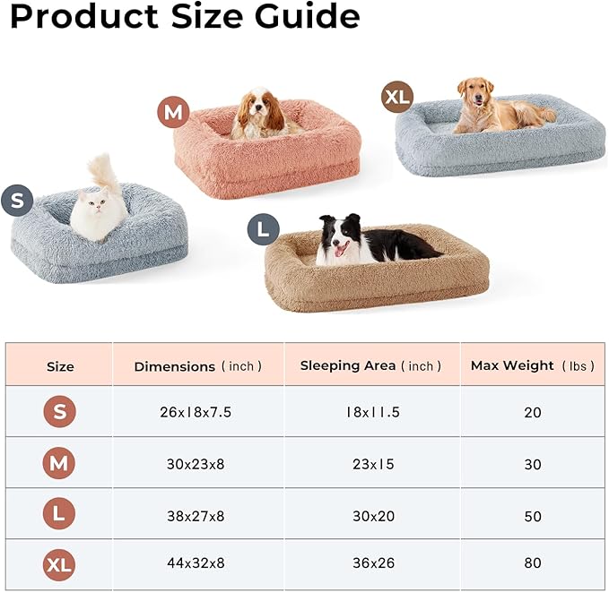 Calming Dog Beds for Large Sized Dogs - Orthopedic Fluffy Pet Bed, Donut Waterproof Pet Sofa with Washable Removable Cover, Supportive Egg Foam and Nonskid Bottom, Grey