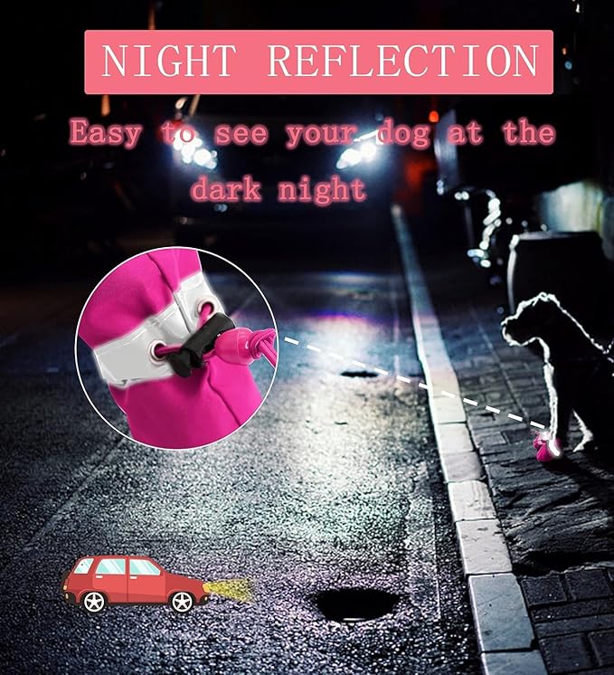 YAODHAOD Dog Shoes for Hot Pavement, Anti-Slip Sole Dog Boots & Paw Protector for Summer, Reflective Straps Dog Booties for Small Medium Dogs, Indoor Use 4PCS (Pink, Size: 5)