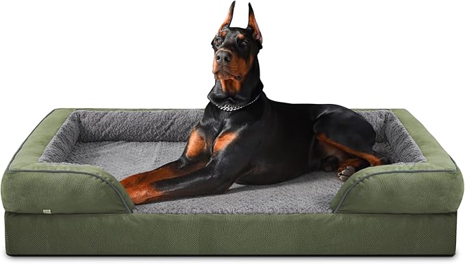 INVENHO Orthopedic Dog Bed for Extra Large Dogs, XXL Egg-Crate Foam Dog Couch with Washable Removable Cover, Waterproof Lining and Nonskid Bottom