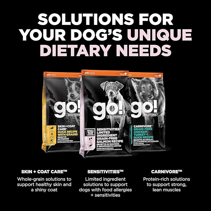Go! Solutions Sensitivities Limited Ingredients, Grain-Free Dry Dog Food, Small Bites Salmon Recipe for Sensitive Stomach, 3.5 lb Bag