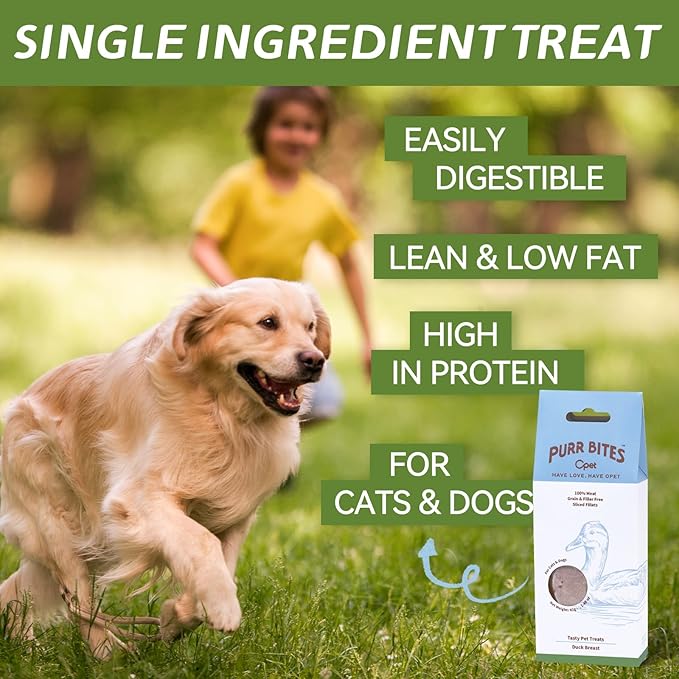 OPET Freeze Dried Duck Cat Treats, Single Ingredient Grain Free High Protein Pet Food for Cats and Dogs, Healthy Training Snacks,Freeze Dried Duck Breast Sliced Fillets (Duck Breast, 5.92 Ounce)