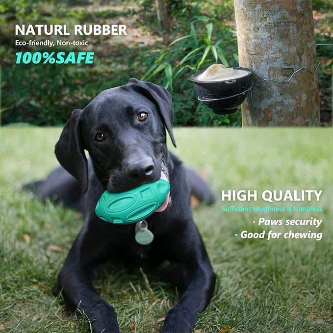 EASTBLUE Squeaky Dog Toys for Aggressive Chewers: Rubber Interactive Puppy Ball with Squeaker,Almost Indestructible Tough Durable Pet Chew Toys for Medium and Large Breed