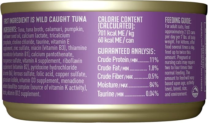 Tiki Cat Aloha Friends, Tuna, Calamari & Pumpkin, Grain-Free & High Moisture, Wet Cat Food for All Life Stages 3 oz. Can (12 Count)