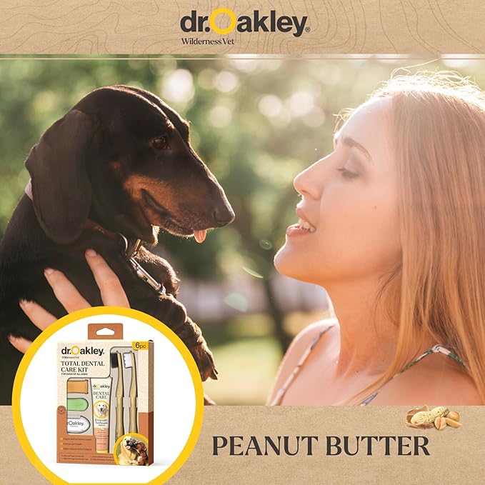 Total Dental Care Kit for Dogs: Peanut Butter Flavor - Toothpaste, Brushes, and Case, Natural