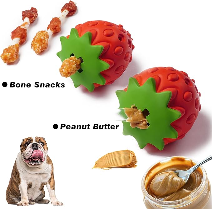 MewaJump Dog Puzzle Toys Rubber Chew Toys,Treat Food Dispensing Toy for Teeth Cleaning Dog Ball Toy Interactive Enrichment Toys for Puppy, Small, Medium, Large Breeds