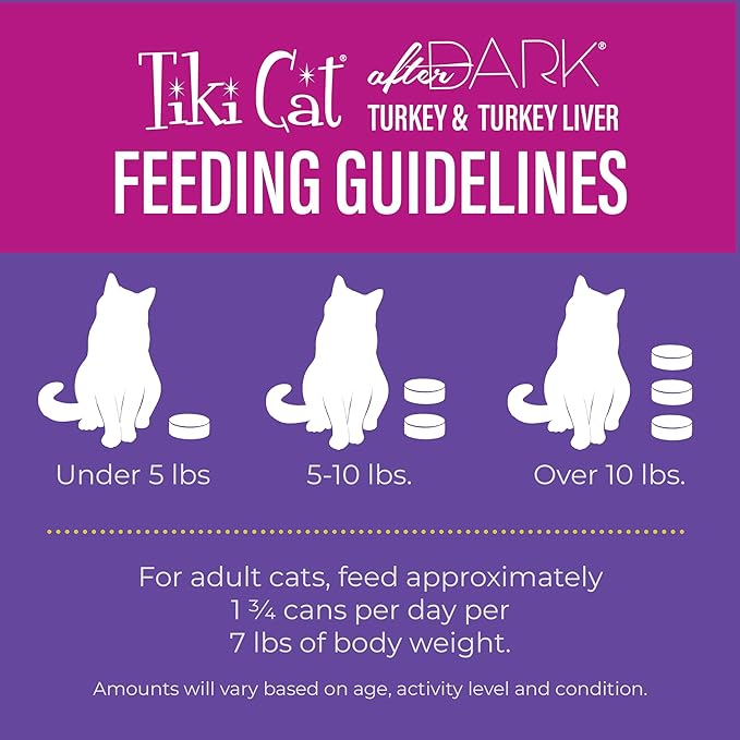 Tiki Cat After Dark Soft Pate, Turkey & Turkey Liver, High-Protein Ingredients, Wet Cat Food for Adult Cats, 3 oz. Can (12 Count) (Packaging May Vary)