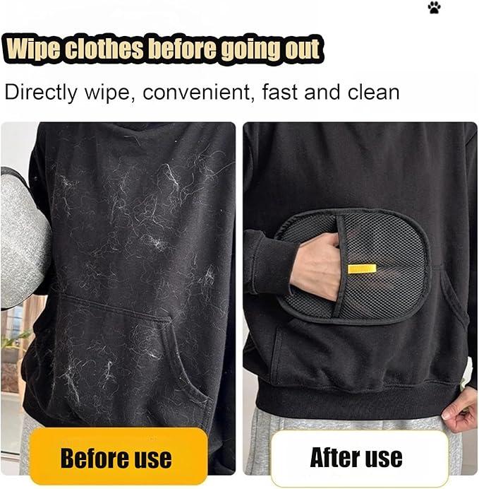 3 Pcs Pet Hair Remover Electrostatic Gloves,Pet Hair Removal Glove,Electrostatic Pet Hair Remover Gloves for Furniture, Carpet, and Car Seats - Reusable Pet Grooming Tool (3)