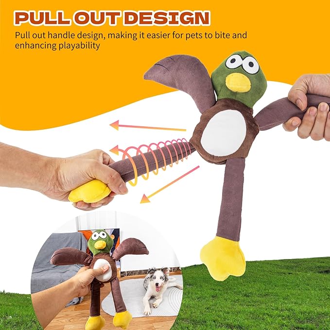 Duck Dog Toys, Squeaky Plush Dog Toy for Small, Medium, and Large Breed Dogs, Interactive Dog Chew Toys with Soft Fabric, and Puppy Toys to Keep Them Busy