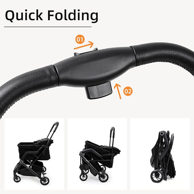 Dog Cat Stroller, Suitable for Dogs and Cats Weighing No More Than 66 Pounds, Foldable 4 Wheels Pet Strollers, Travel Small Dog Pet Stroller with 4 Wheels (Black)