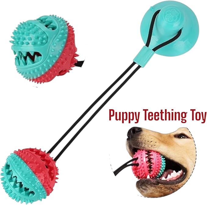 Suction Cup Dog Toy – Interactive Dog Toy for Aggressive Chewers, Durable Tug Rope & Treat Dispensing Ball for Training, Teething & Boredom Relief. for Medium & Large Dogs.