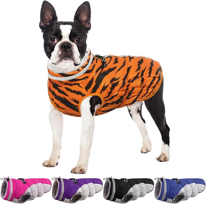 Dog Coats for Small Dogs, Puppy Coat, Warm Winter Jacket, XS Dog Coat with Harness Built in, Waterproof Pet Cold Weather Coats, Puppy Winter Clothes Snowsuit Chihuahua Maltese,XS