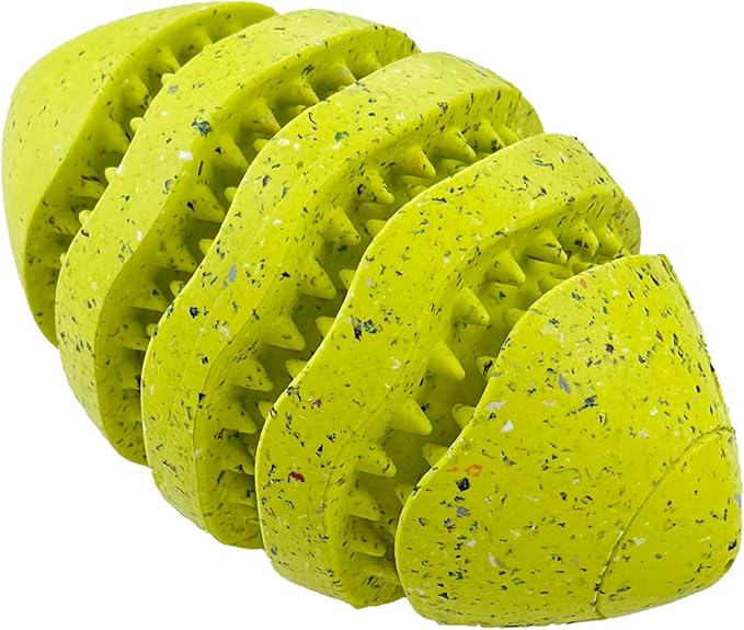 Max Fusion Made with Nike Grind, Arlee Spiro Football Dog Toy for All Dogs, Durable & Natural Rubber Chew Toy for Play, Fetch & Chewing, XLarge, Yellow, 1 Count