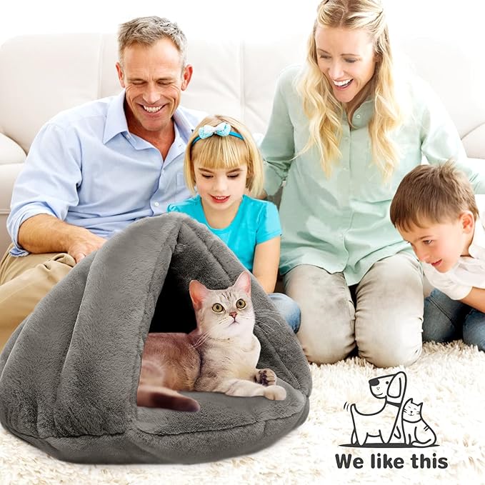 Cat Bed Cat Cave Self-Warming Cat Sleeping Bed Winter Soft Pet Bed Cozy Sleeping Cuddle for Indoor Cats Rabbit