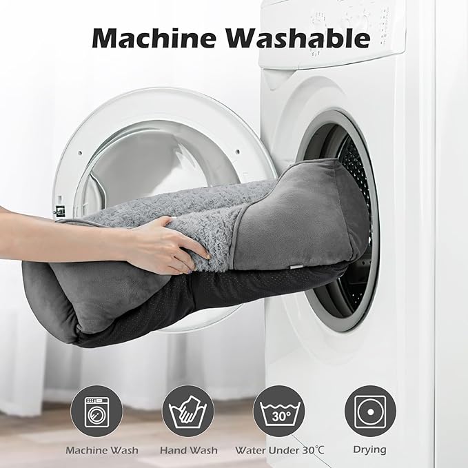 INVENHO Medium Dog Bed Rectangle Washable Orthopedic Soft Calming Sleeping Durable Pet Cuddler with Anti-Slip Bottom