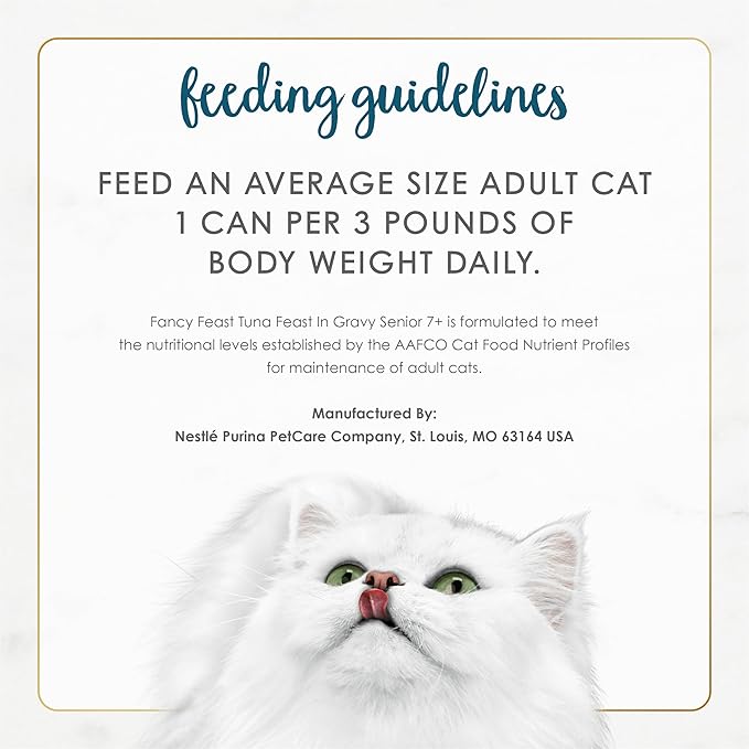 Purina Fancy Feast Senior Wet Cat Food 7 Years Plus Tuna Feast In Gravy Minced - (Pack of 24) 3 oz. Cans