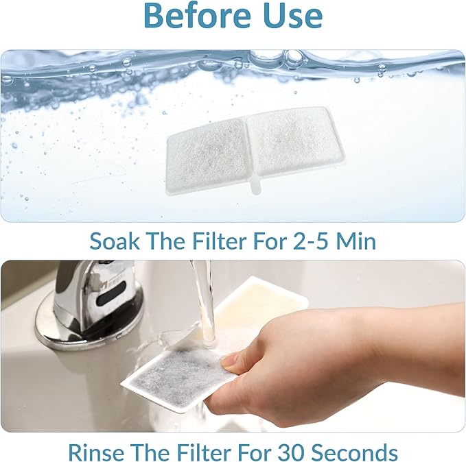 PET LAYSON Pumpless Cat Water Fountain Filter,Smart Cordless Pet Fountains Battery Operated 3.6L/122oz with Maglev Valve Technology Wireless Rechargeable Water Dispenser Filters (White, M1-8 Filter)