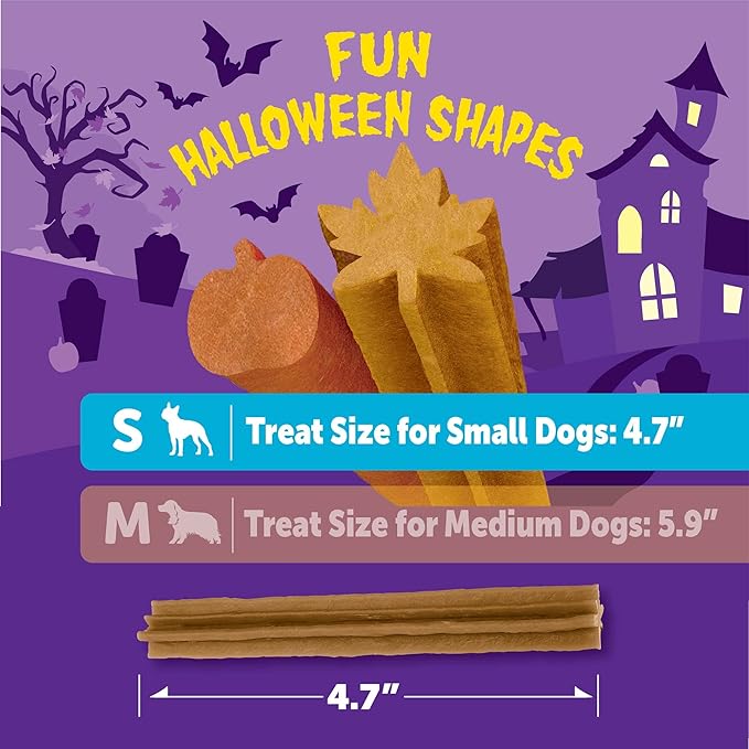 Wellness WHIMZEES Fall Dog Dental Treats, Autumn Natural Chews for Dogs, Small Size Stick, (12 Count)