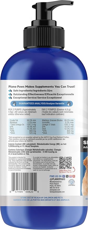 Omega 3 Fish Oil for Dogs - Better Than Salmon Oil - Dog Fish Oil Supplement to Reduce Shedding & Itching - Supports Joints, Brain, and Heart Health - Skin and Coat Supplement - Liquid Fish Oil