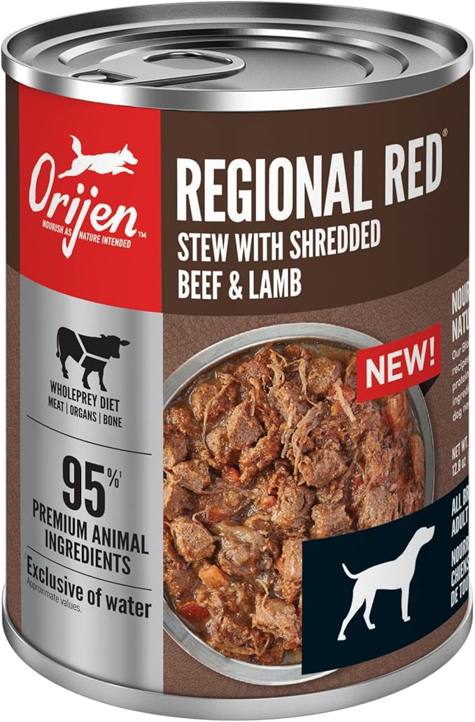 ORIJEN Real Meat Shreds, Grain-Free, Regional Stew, Premium Wet Dog Food