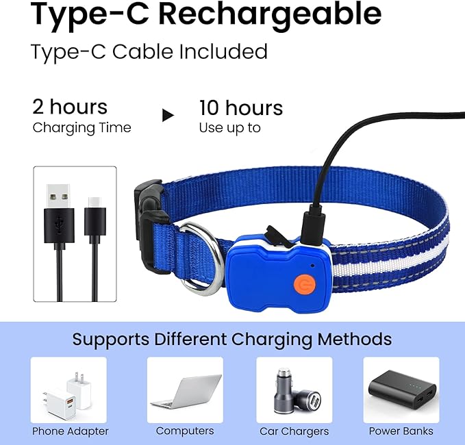 MASBRILL RGB Lighted Dog Collar - Flashing LED, Rechargeable, Water-Resistant Glow Up Night Walking Collar for Small to Large Dogs