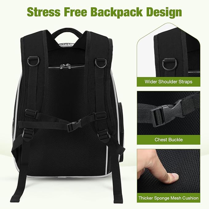 Lekereise Cat Backpack Carrier, Expandable Large Space Cat Bubble Backpack for Kitty Small Dog up to 18lbs, Transparent Pet Carrier for Travel, Hiking, Walking & Outdoor, Black
