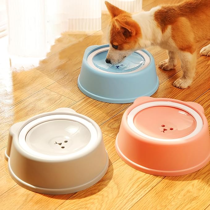Stop Messy Floors! Yaruiguang Anti-Splash Dog Bowl - No-Spill Water Bowl for Drippy Dogs and Cats, Non-Tip Design for Dry Chin and Clean Floors