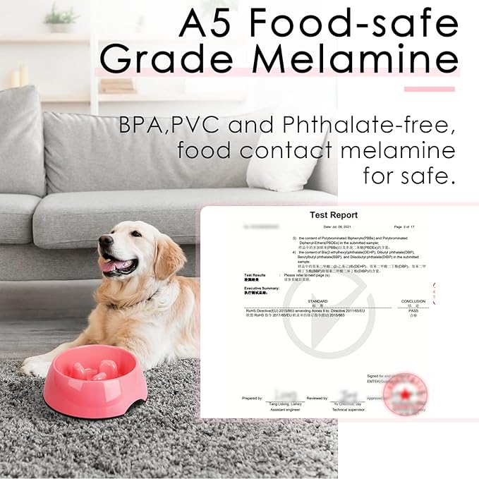 SUPERDESIGN Slow Feeder Dog Bowl 1/2 Cup for Small Medium Breed - Anti-Gulping Healthy Eating Interactive Bloat Stop Alternative Non-Slip Puzzle Cat Food Bowl, Rose Red