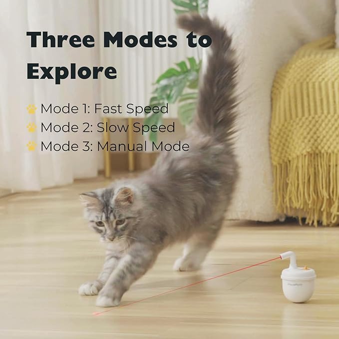 MayMaw Cat Laser Toy - Laser Cat Toys for Indoor Cats, Rechargeable Automatic Cat Laser Toy, Interactive Cat Toy with Tumbler Design, 360° Random Trajectory, 3 Modes, Catnip Included (Green)