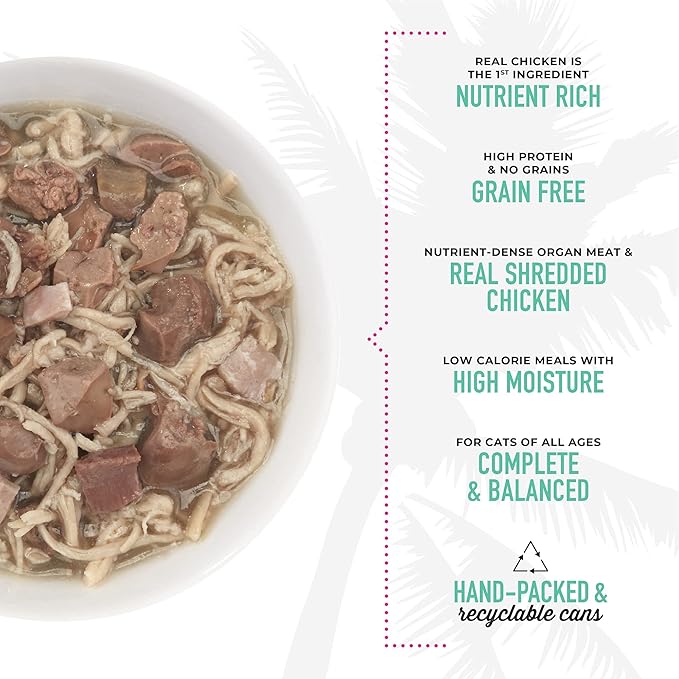 Tiki Cat After Dark, Chicken & Pork, High-Protein and 100% Non-GMO Ingredients, Wet Cat Food for Adult Cats, 2.8 oz. Cans (Pack of 12)