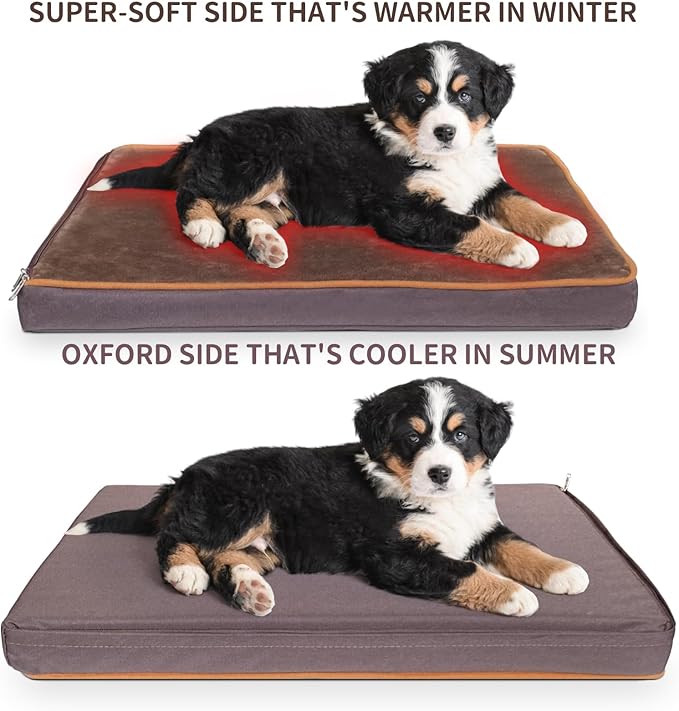 NAMOTEK Outdoor Heated Pet Bed for Cats Dog in Winter with Orthopedic Foam Base Auto Constant Temperature Electric Heating Pad & Waterproof Liner for Dog House Cabin Cot Doorway(23"L x 19"W x 1.7"Th)