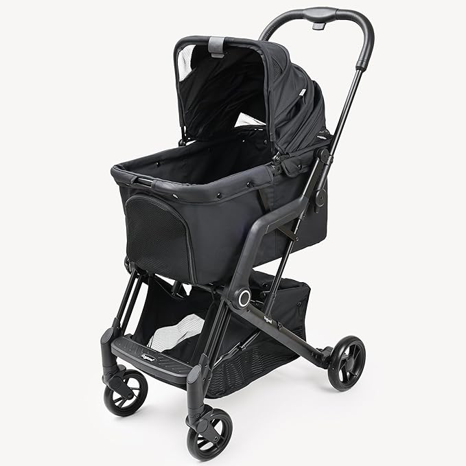 Dog Cat Stroller, Suitable for Dogs and Cats Weighing No More Than 66 Pounds, Foldable 4 Wheels Pet Strollers, Travel Small Dog Pet Stroller with 4 Wheels (Black)