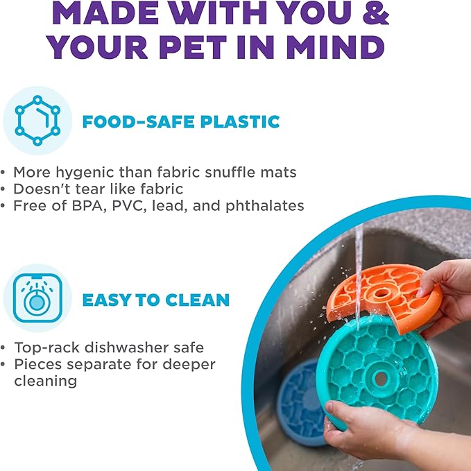 Outward Hound by Nina Ottosson Lickin’ Layers Small 3-in-1 Dog Puzzle Feeder, Lick Mat & Slow Bowl – Puppy Enrichment Toy for X-Small & Small Dogs, Dishwasher Safe, Holds 1.5 Cups of Wet or Dry Food