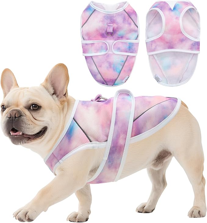 Dog Cooling Vest – Lightweight Pet Cooling Shirt 3D Breathable Mesh, Reflective Strips & UV Protection for Walking, Hiking, Park – Adjustable Fit Dog Cooler Jacket with D-Ring U-DCV03M