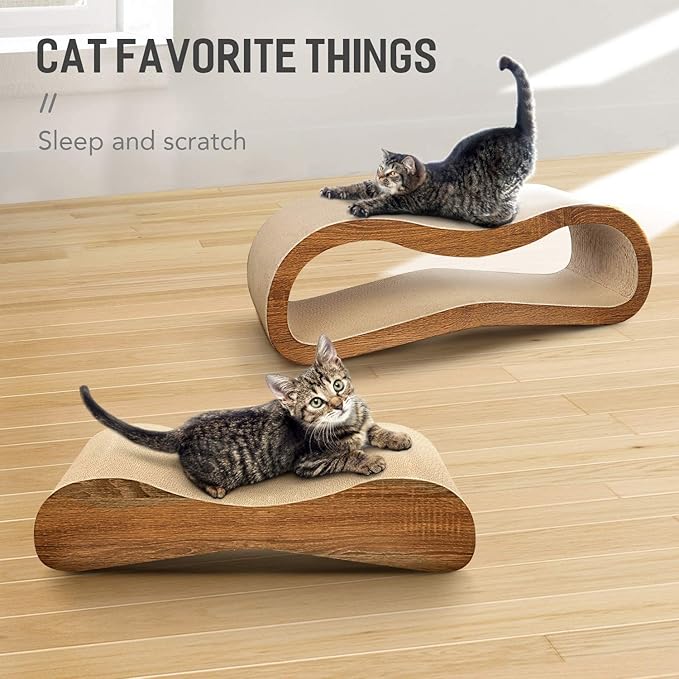 2 in 1 Cat Scratch Pads, Cat Scratcher, Durable Board Pads Prevents Furniture Damage,Large,Wood
