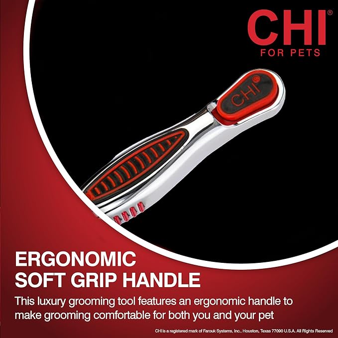 CHI for Dogs Dematting and Deshedding Undercoat Rake - Dog Grooming Tool for Long Hair - Safe Blade Design for Mats and Knots - Ideal for Thick Coats and Tangled Fur