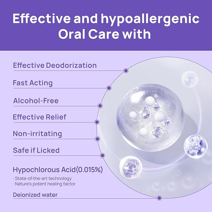 HICC PET Dog Dental Care Spray, Breath Freshener & Teeth Cleaning Spray, Dog Gingivitis Treatment, Prevent Bad Breath & Infections, Relieve Gum Redness, Reduce Plaque & Tartar, No Brushing, 5.1 Fl Oz