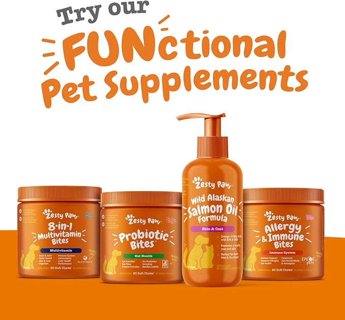 Zesty Paws Dental Bones - Fights Tartar & Plaque - Gum, Teeth & Bone Health - Cinnamon for Dog Breath - Immune, Joint, Gut, Skin & Coat Support - Omega 3 EPA & DHA and Calcium - Large Dogs - 24 ct