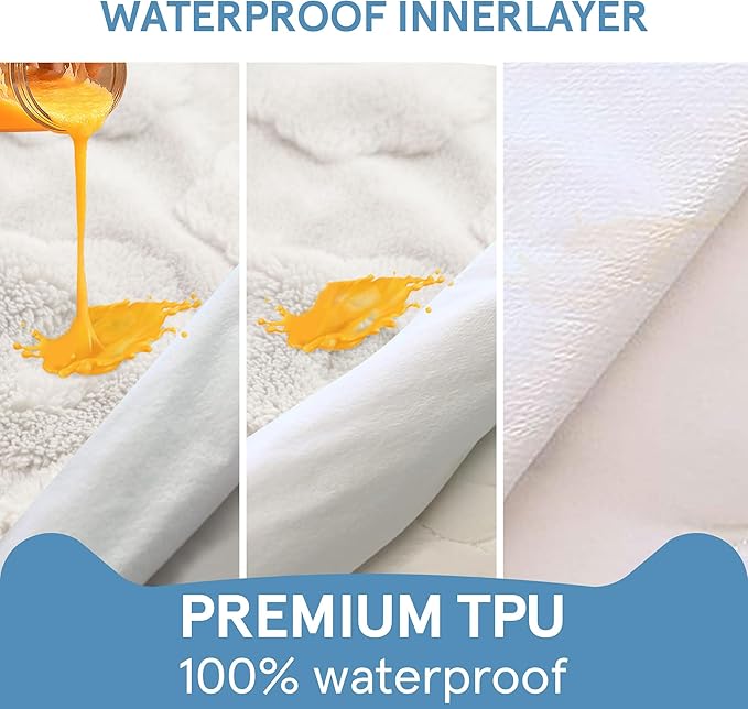 Round Dog Bed for Small Dogs & Cats -Washable Dount Cute Cat Bed for Indoor Cats, Orthopedic Sherpa Fleece Soft Cozy Calming Pet Bed with Removable Zipper Cover (White, (23x23x8inches))