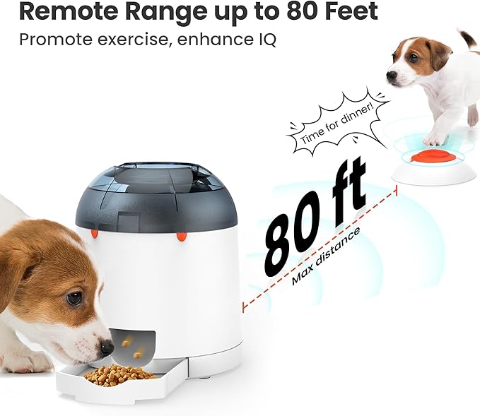 Potaroma Dog Puzzle Feeder Toy, Interactive IQ Training, Electronic Treat Dispenser, Automatic Rechargeable with Remote for Food Dispensing, All Breeds, 280ml Capacity