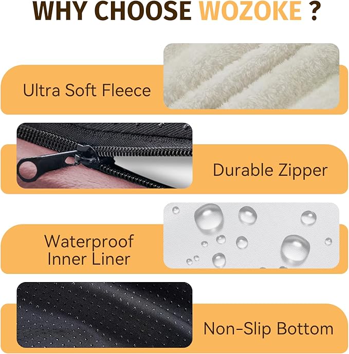 Orthopedic Waterproof Large Dog Bed: Memory Foam Washable Dog Bed with Bolsters - XL Removable Washable Cover for Medium Large Sized Pet - Non-Slip Bottom - Pink