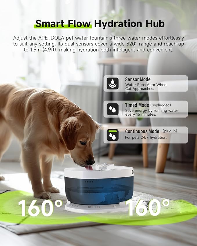 Wireless Dog Water Fountain with 16 Filter, Battery Operated Dog Water Dispenser with Motion Sensor, 237 oz/ 7L Cordless Fountain Water Bowl for Large Dogs, Cats( Replacement Filter for 4 Months