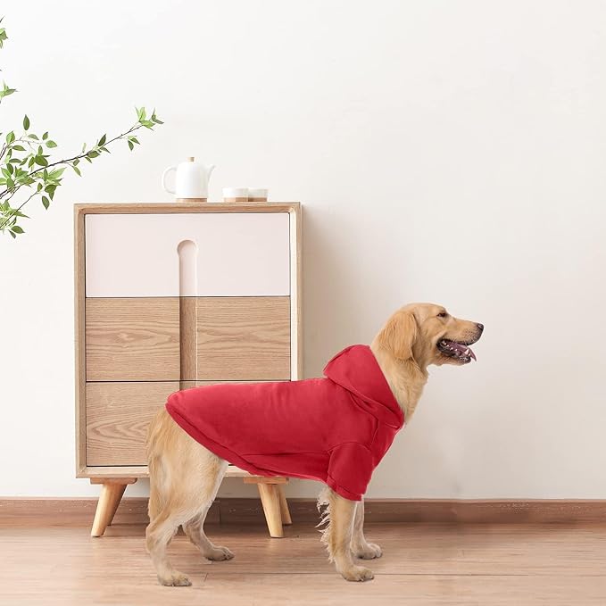 BINGPET Dog Hoodie, Fleece Lined Fall Cold Winter Soft Warm Puppy Sweatshirt with Leash Hole, Dog Sweaters Outfit,Pullover Happy Hoodie for Small Medium Large Dogs Cats
