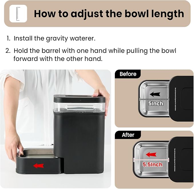 Gardner Pet Automatic Dog Water Dispenser Gravity Waterer with Stainless Steel Bowl Water Dispenser 6.5L Large Capacity Water Feeder for Dogs Cats Pets, BPA-Free Noise-Free (White, 6.5L)
