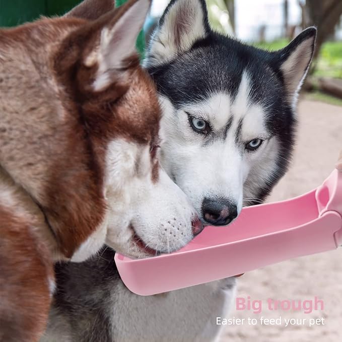 Portable Dog Water Bottle for Walking 19 OZ or 12 OZ Portable Pet Water Bottles for Puppy Small Medium Large Dogs Water Dispenser Pet Water Bowl Dog Accessories(19OZ Pink)