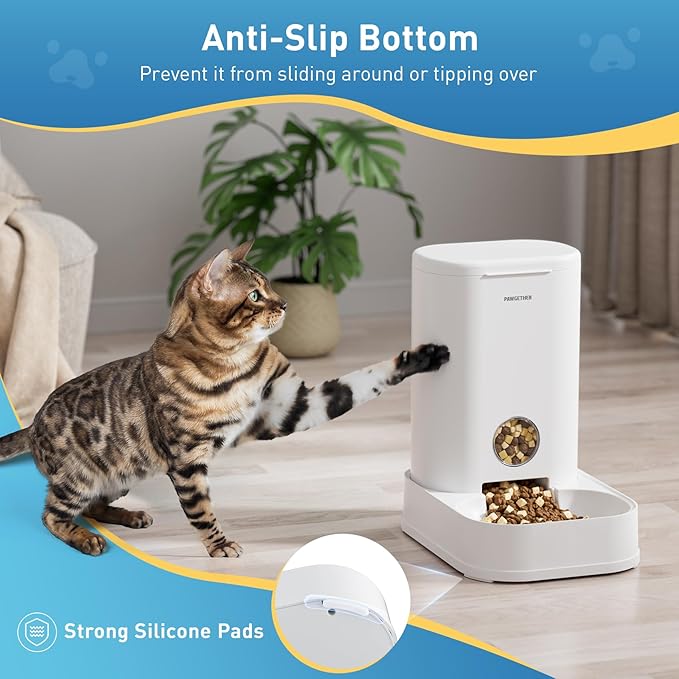 PAWGETHER® Gravity Cat Feeder, Self-Dispensing Dog Food Dispenser, Pet Food Station 1 Gallon/3.5L Capacity Automatic Pet Feeder Cat & Dog Food Bowl, Easy to Fill
