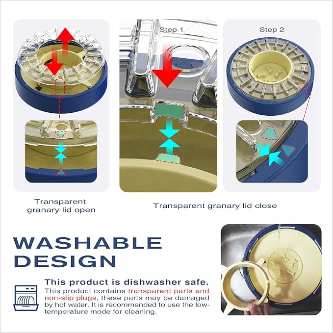 KADTC Dog Spinning Puzzle Feeder Food Slow Bowl for All Dog Breeds Adjustable Feeding Time from 5 to 60 min Capacity 17.64 Ounce Puppy Treat Dispenser Toy Kibble Dispensing Toys Healthy Eating